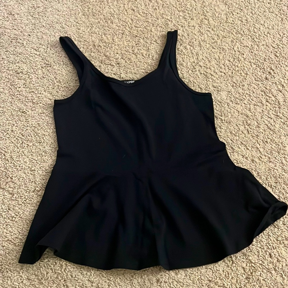 Black Express peplum tank top